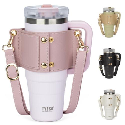 TYESO Tumbler Holder, Water Bottle Holder with Adjustable Shoulder Strap, 65-118cm, with Card Compartment, Convenient for Carrying Tumblers, Perfect f