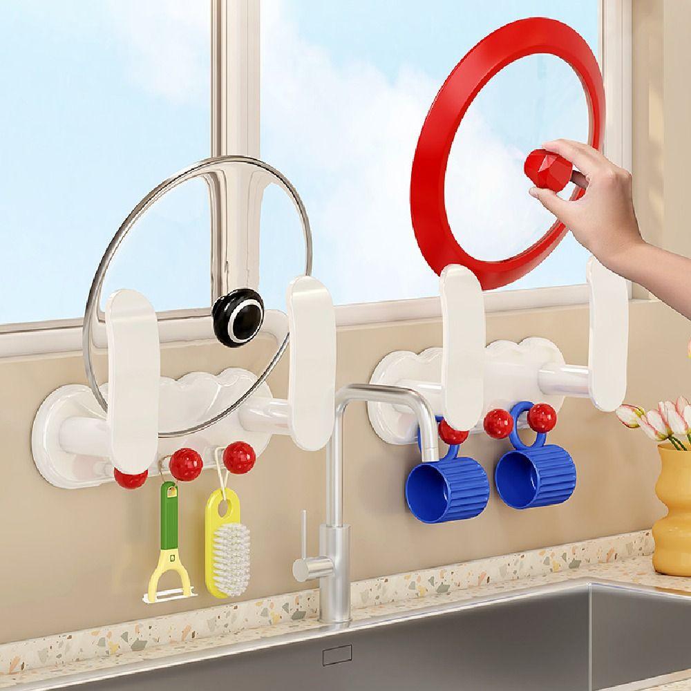 Rotatable Pot Lid Storage Rack Save Space Cabinet Pot Lid Organizer  Kitchen