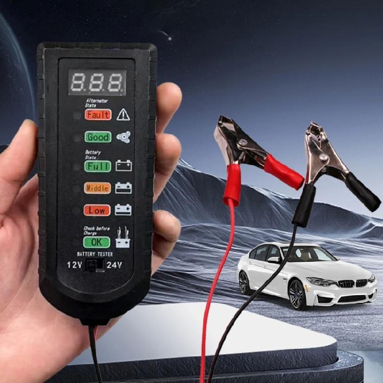 Heavy Duty Car Battery Load Tester 1000A Cranking Simulation Shock Resistant ABS Housing Clear LCD Display for Mechanic
