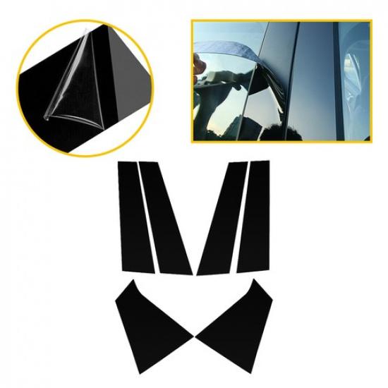 Fit For 2016- Malibu Chevrolet 6pcs Door Pillar Trim Posts Black Piano Cover