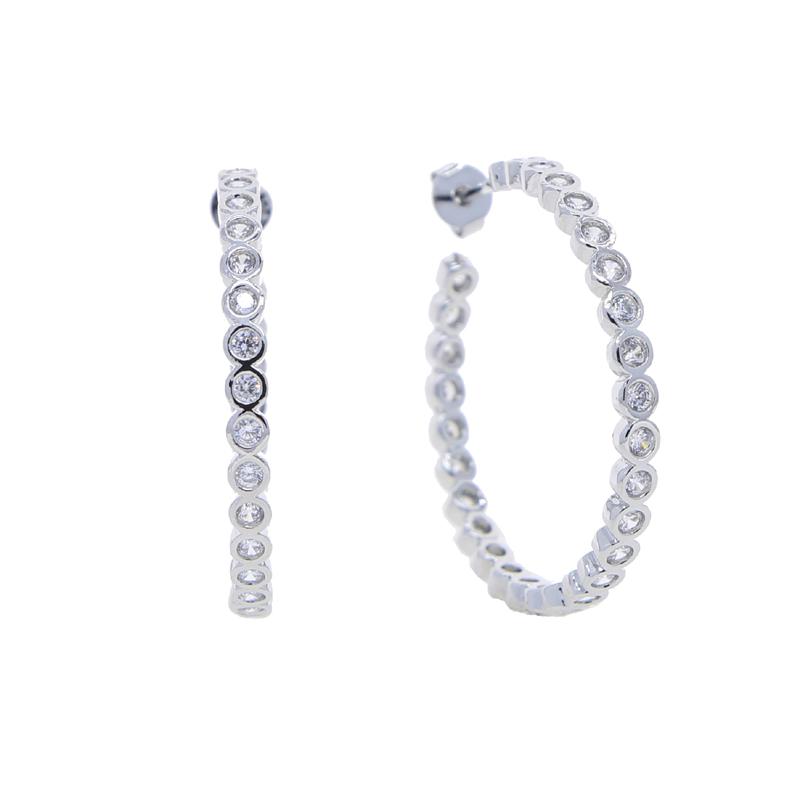 Hot Selling 5A Cubic Zirconia Geometric Circle CZ Hoop Earring Fashionable Women s Jewelry Trendy Heart Shape for Gift 33mm