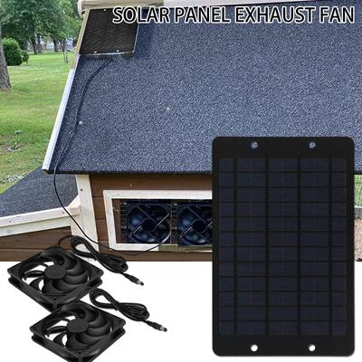 6 Zoll 12V Solar Abluftventilator Mini Ventilator Solarpanel betriebener Ventilator Luftabsauger für Hund Hühnerstall Wohnmobil Gewächshausventilator
