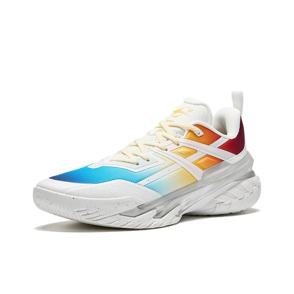 Anta Air Zone 6 Rainbow Concrete Nemesis Outdoor Shock Absorption Anti-Slip Low-Top Basketball Shoes Men Sneaker White Blue Yellow 912541602Q-8