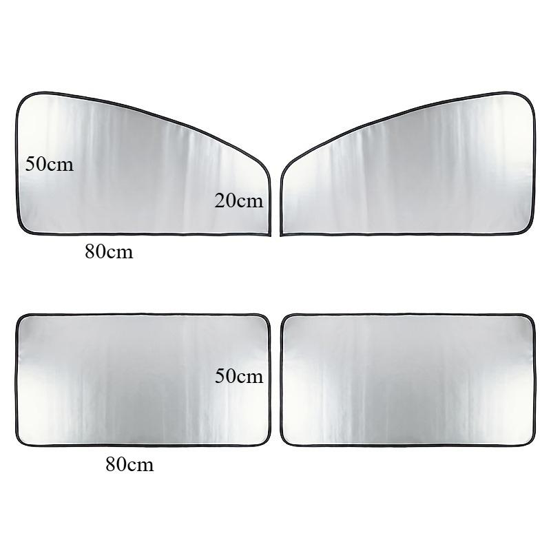 

4PCS Titanium Silver Car Side Window Sunshades Magnetic Sun Protection Blinds Full Coverage Privacy Shield for SUV Sedan 4 pieces pack
