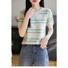Summer New Round Neck Short-sleeved Sweater Hollow Pullover Fashion Jacquard Top