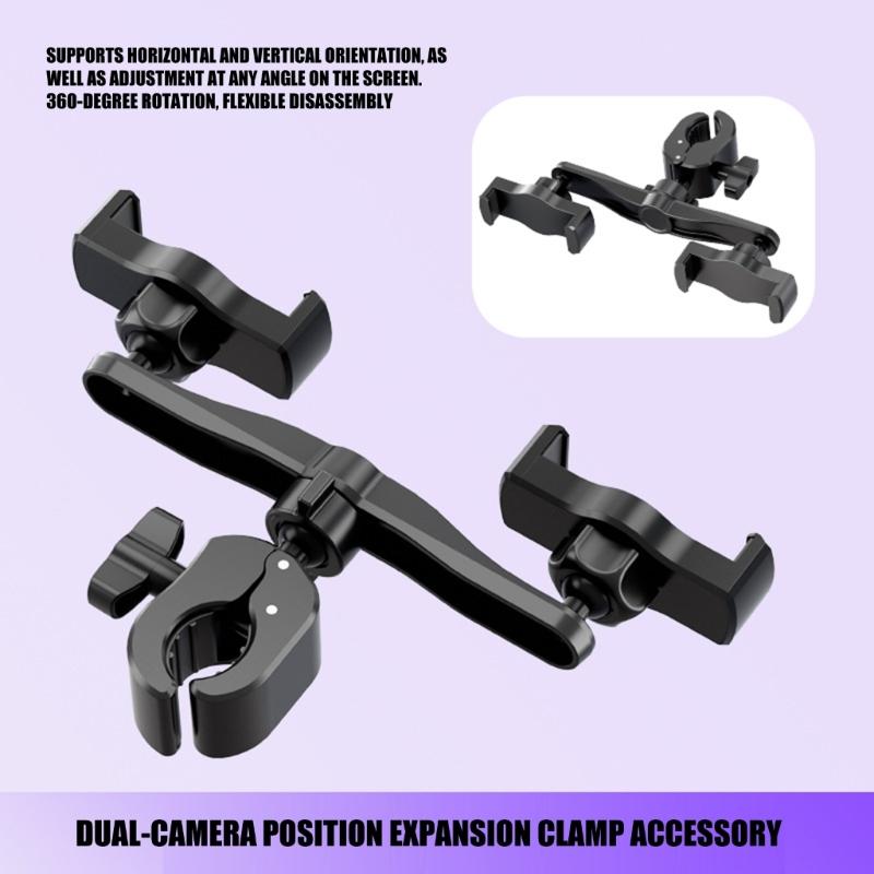 Adjustable Rotatable Phone Stand Universal Double Position Phone Clamp Mount Tripods Accessories for Double Camera Positions