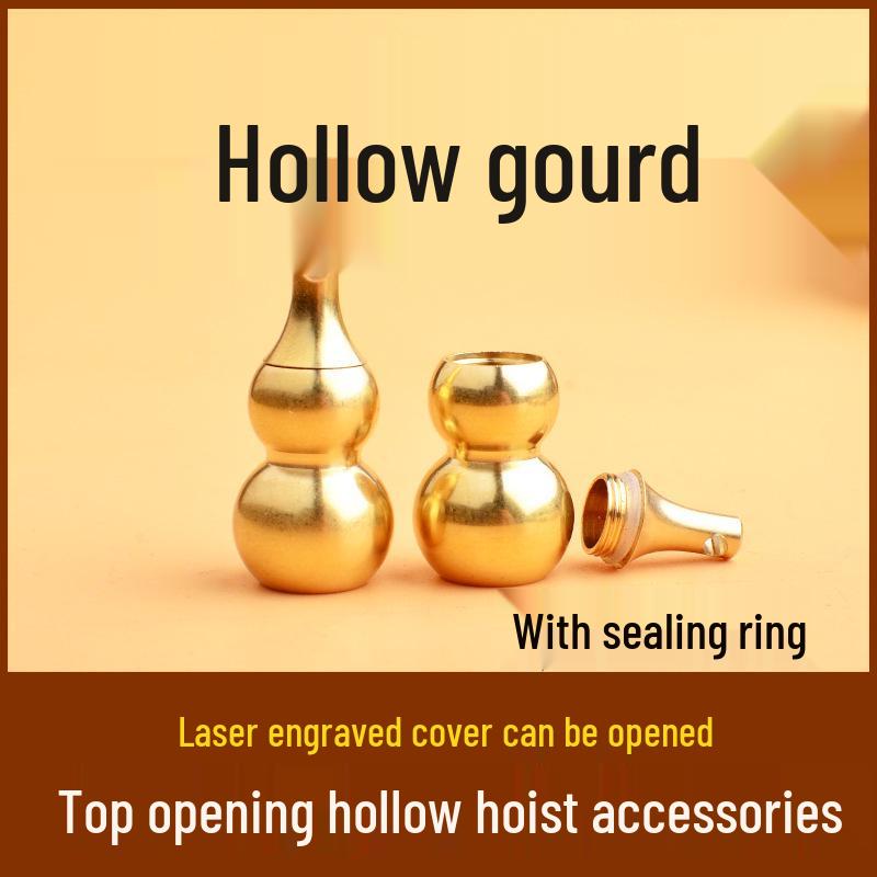 Zodiac Copper Gourd Engraved Keychain Pendant With Small Ring