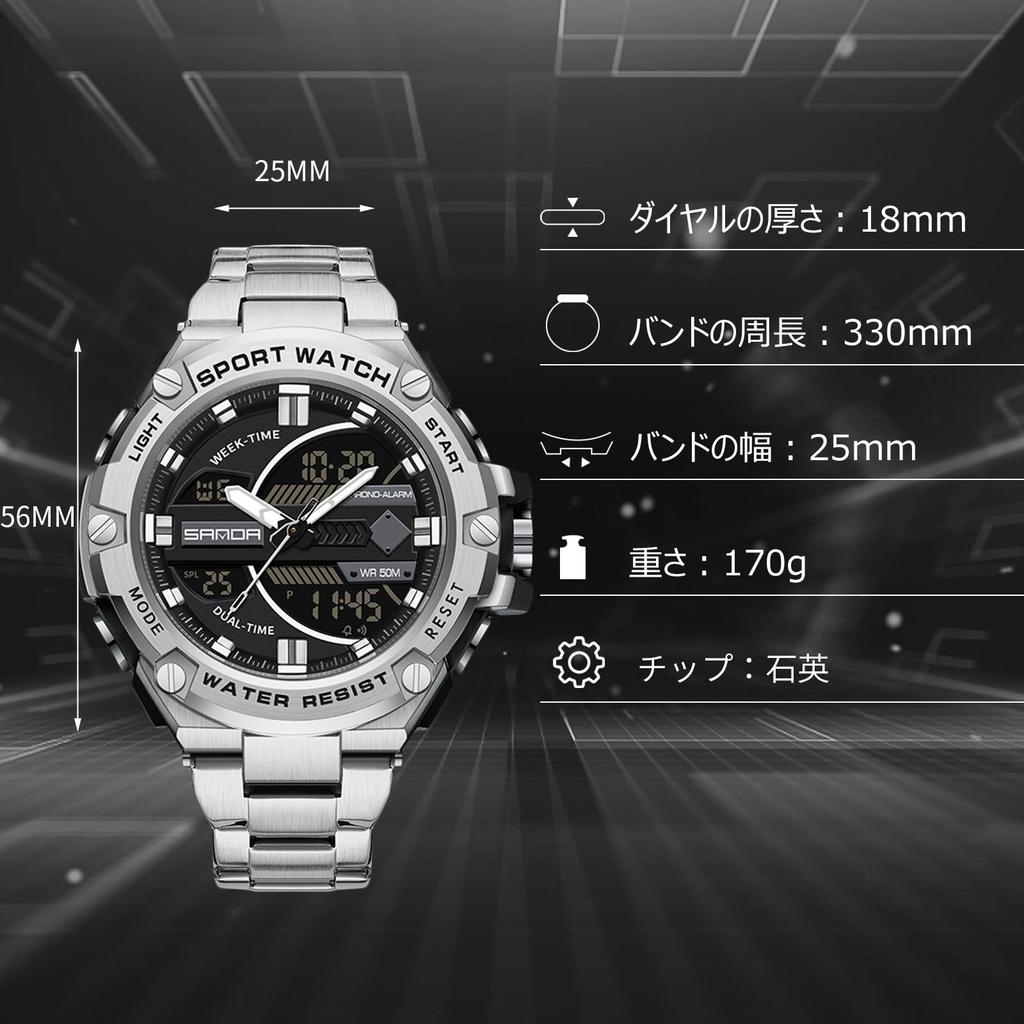 RORIOS Herren-Quarz-Uhr mit Datumsanzeige, Leuchtendes Zifferblatt, Leicht, Multifunktional, Wasserdicht, Perfekt für Sport, Arbeit und Pendeln,