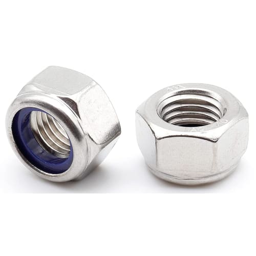 TAORAYO 50-Piece Hex Lock Nut, Nylon Lock Nut, 304 Stainless Steel, Hex Head Nut with Nylon Insert, Self-Locking, Replacement Part for Cars, Bicycles,