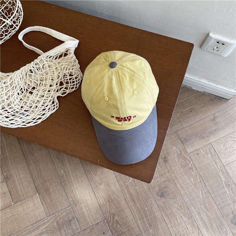 Nischen-Kontrastfarben-Design-Kappe Persönlichkeit Modisch Outdoor Retro Sportmütze Weiche Kappe Baseballkappe Herren und Damen