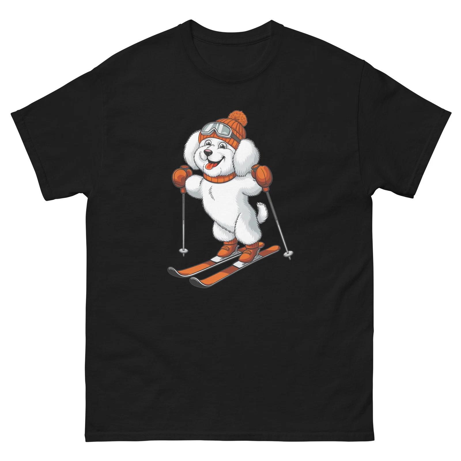 Bichon Frise Dog Skiing Fun Ski Skier Shirt T-Shirt XL