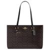 Bolsa de Ombro Grande Feminina Station 35 Estampada em Lona Revestida e Couro Cor Noz Dourado CCD69-IMXAQ
