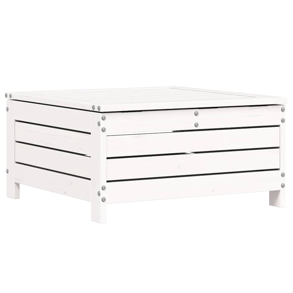 Garden Stool White 62x63.5x32 cm Solid Pine Wood