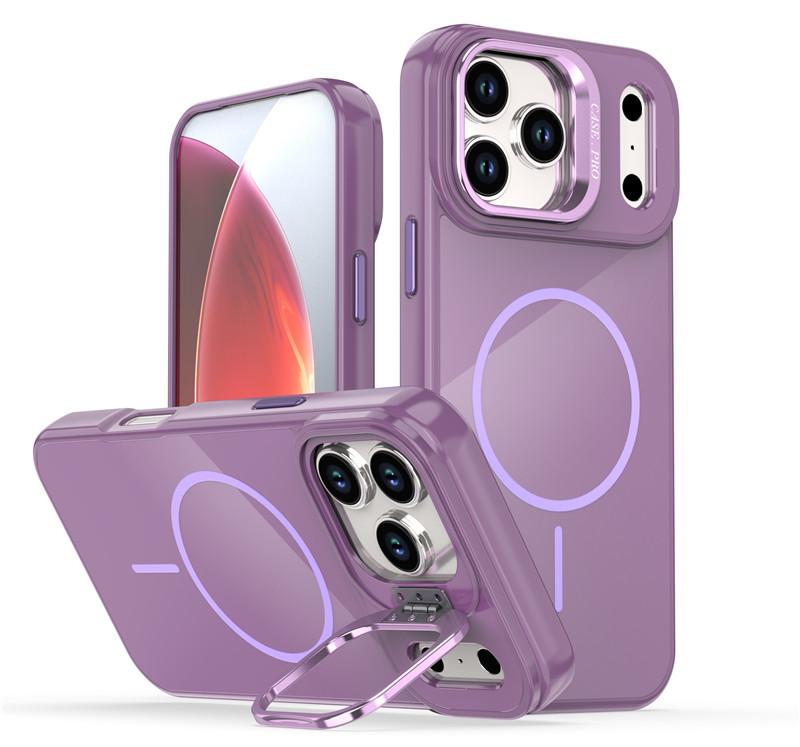 Bright Color Original Magnetic Suction Is Suitable for Apple 17Pro Max Mobile Phone Case IPhone16 15Pro Metal Lens Holder Case.