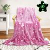 1pc Glow In The Dark Blanket Pink Stars Flannel Throw Blanket Birthday Gift for Girls Kids Teens Toddler Infant Newborn