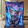 Elephant Warrior and Dragon Theme blanket Lightweight Warm Flannel Blanket Decorative Throw Blanket for Home Decoration