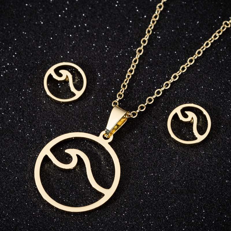 Thanksgiving Pendant Necklace & Earrings Set: Mother Holding Child, Stainless Steel Tree of Life Jewelry for Spring & Summer