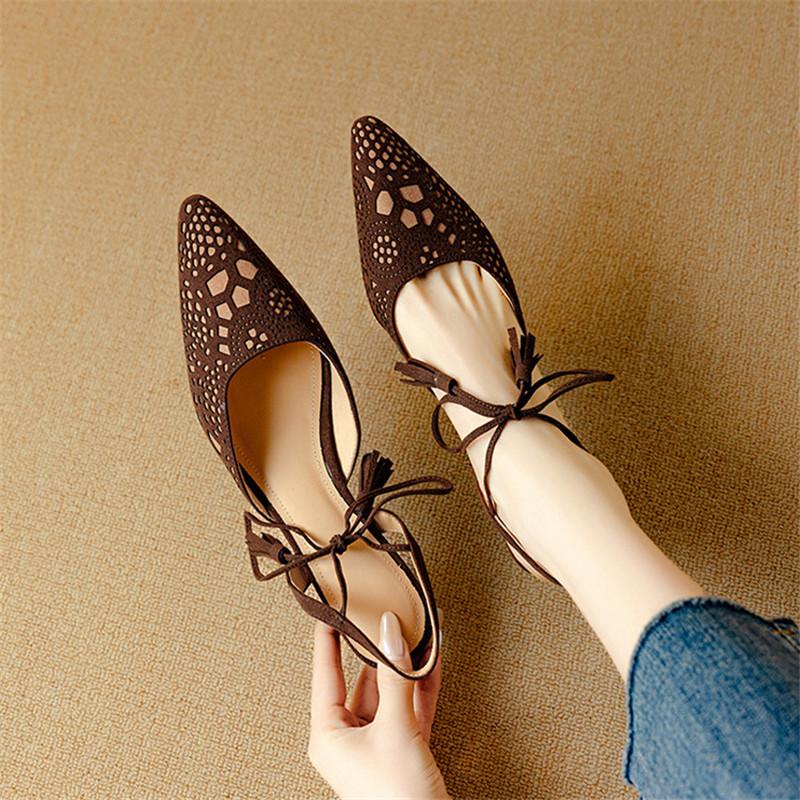 Fashion New Summer Sandals Pointed Toe Sandals for Women High Heels Fashion Tassels Lace Cover Toe Sandal Ladies Shoes Women Grey