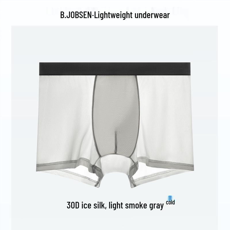 Men's Ice Silk Transparent Quick-Dry Boxer Briefs - Breathable, Thin, Plus Size for Summer
