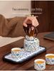 Portable Gongfu Tea Set with Kiln Handle: Travel Tea Brewer, 1 Pot, 3 Cups