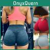 Shorts de Yoga de Cintura Alta Com Design Franzido Push Up Para Treinos na Academia**