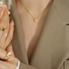 18k Gold-Plated Heart-Shaped Titanium Steel Clavicle Necklace - Handmade, Stylish, for Women