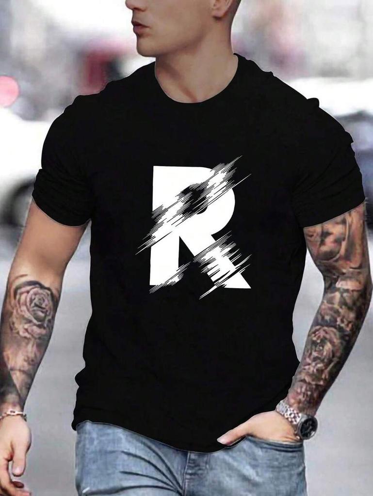 Unisex's Summer Letter Print Casual Round Neck Short Sleeve T-Shirt