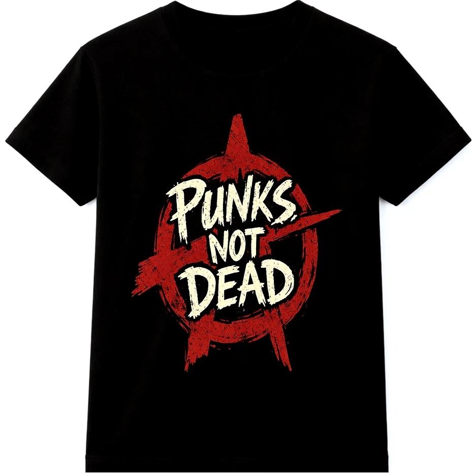 Punk Rock T Shirt Punks Not Dead Anarchy Star Graphic Tee Alternative Music Top S