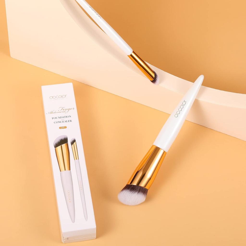 Docolor Foundation Brush and Concealer Brush Makeup Face Finger Gentle On Easy To Use (2 Brushes) - White, Brushes, Brushes, Brushes, Popular, Skin,