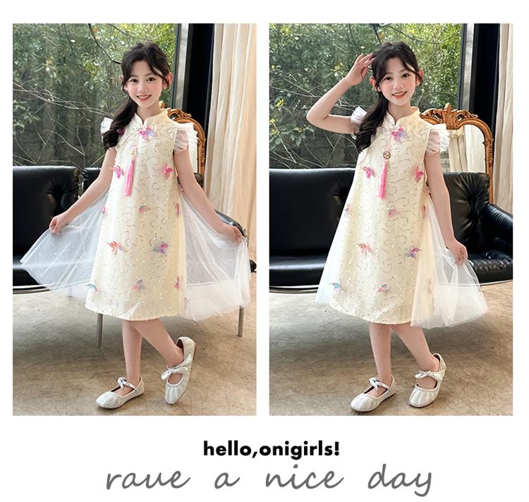Girls' New Chinese Style Dress Summer Dress 2026 New Children's Chinese Style Cheongsam Dress Girls' Summer Princess Dress