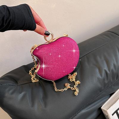 Bags Personalized Apple Small Bag 2025 New European and American Fashion Bright Diamond Foreign Style One Shoulder Women's Crossbody Dinner Bag