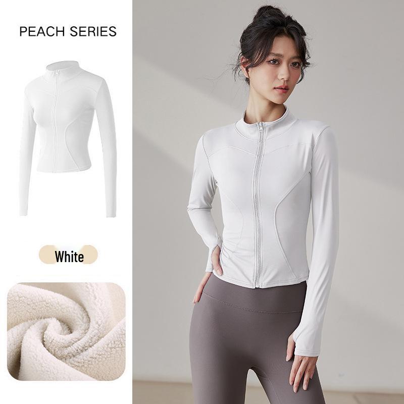 Women s Plus Velvet Stand-Up Collar Yoga & Fitness Jacket for Cycling and Running XXL