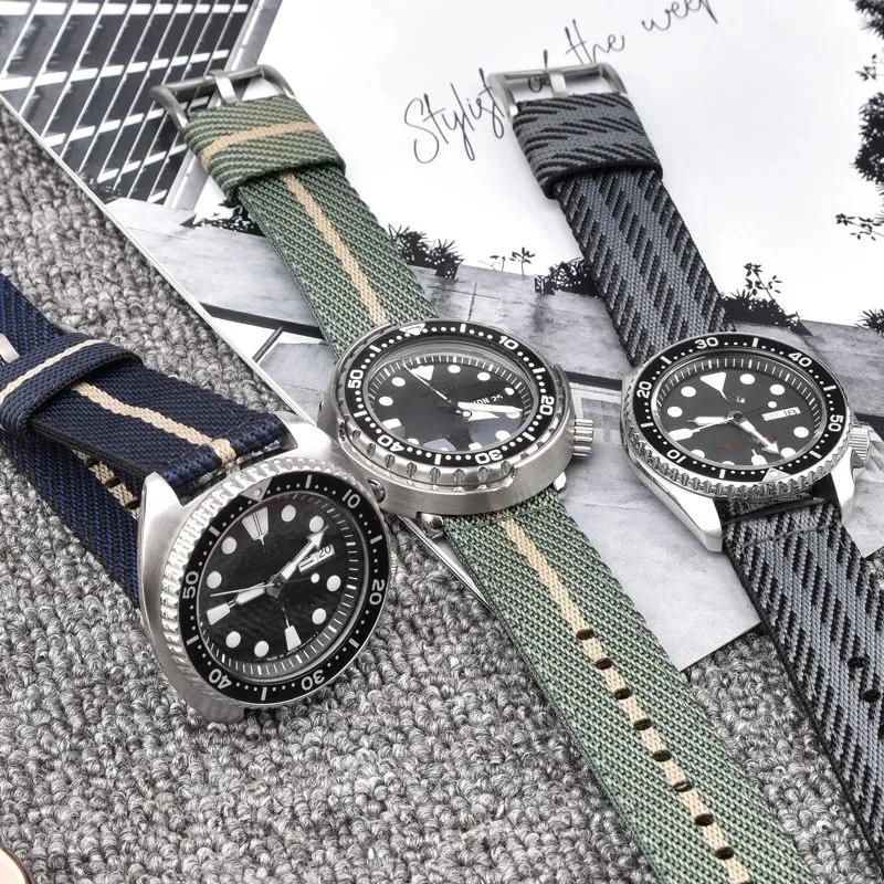 20mm 22mm Canvas Nylon Sports Universal Watch Strap with Pin Buckle, Breathable and Wear-resistant Replacement Watch Band for Smart Watch
