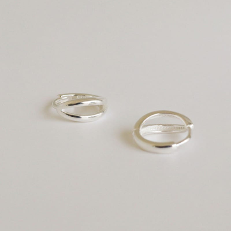 modernlike silver 925 on-ring one-touch earrings