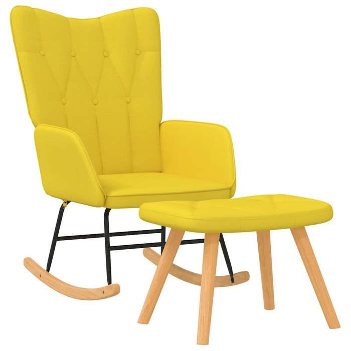 VidaXL Chaise à Bascule avec Tabouret Siège de Relaxation Fauteuil de Salon Salle de Séjour Siège de Salon Maison Intérieur 327629