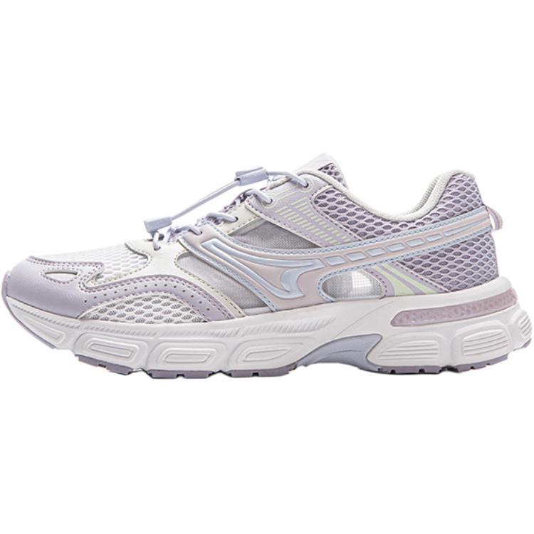 Li Ning Kids Sports Lifestyle Series Comfortable Versatile Non-Slip Shock Absorbing Low-Top Casual Shoes Kids Casual Shoes Light-Purple YKCV064-2