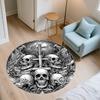Skull pattern round rug,Carpet Rug for Living Room Bedroom Sofa Playroom Decor,Non-slip Floor Mat,Holiday Gifts and Birthday Gifts