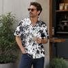 Men's Casual Short Sleeve Shirt Cotton Linen Blend Lightweight Breathable Button Down Collar Summer Top