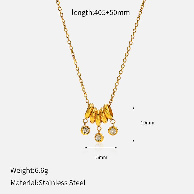 Titanium Steel Gold Plated Crystal Necklace For Women Luxury Elegant Jewelry Accessory Fade Resistant
