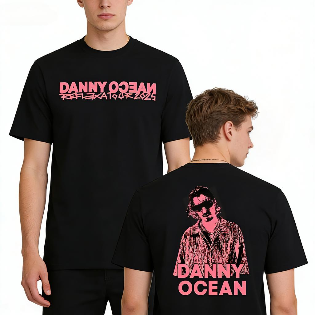 2026 Rap Singer Danny Ocean Reflexas Tour Pattern Mens Clothing Hachioji High Street Fashion Tshirt