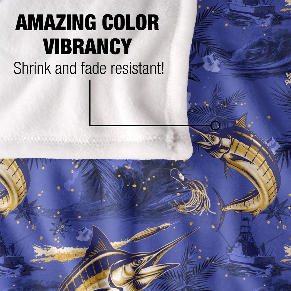 JQ Licensing Jl-Jp-Jq 2 Silky Tiki Flower Fishing Supersoft Blanket