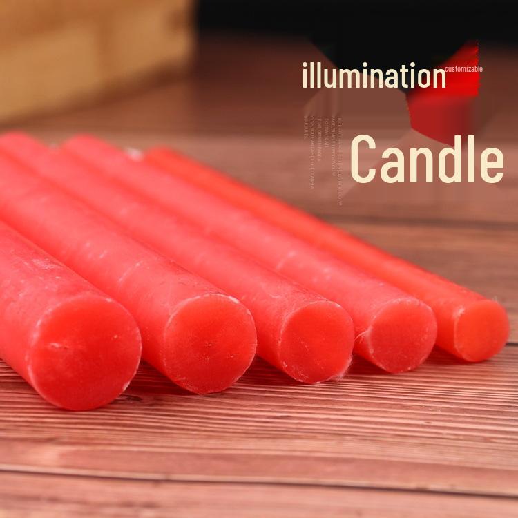 Red and White Long-Burning Smokeless Candles for Emergencies, Buddha, and Candlelight Dinners