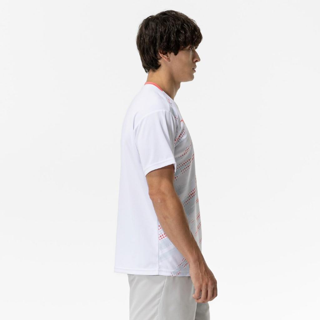Tennis and Badminton Game Shirt, Moisture-Wicking, Quick-Drying, Dynamotion Fit, Perfect for Club Activities, Unisex, White, Size XS, 62JAC024