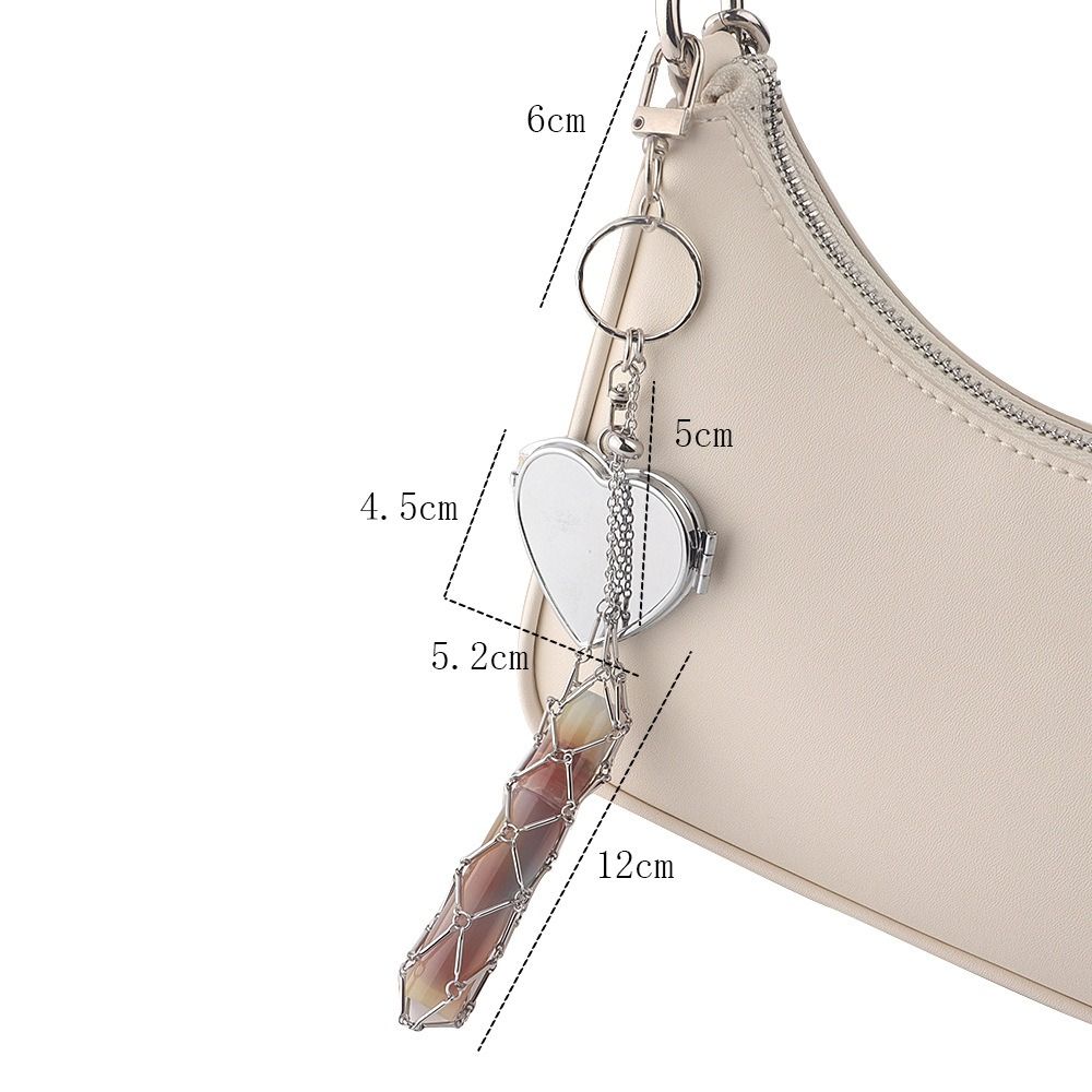 Stainless Steel Lip Balm Bag Key Chain Silver Color Lip Balm Keychain