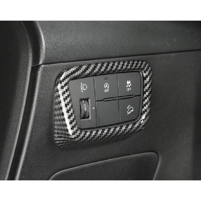 Carbon Fiber Headlight Adjustment Switch Cover Trim For Hyundai Tucson 1pcs