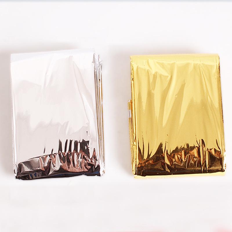 Portable Windproof Thermal Blanket: Emergency Earthquake, Cold Protection, Gold/Silver PET Survival Blanket