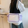 Clear Badge Display Shoulder Bag PVC Crossbody Bag Casual Transparent Pocket Itabag  JK