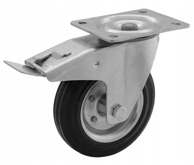 Swivel Caster Set with Steel-Rubber Brake