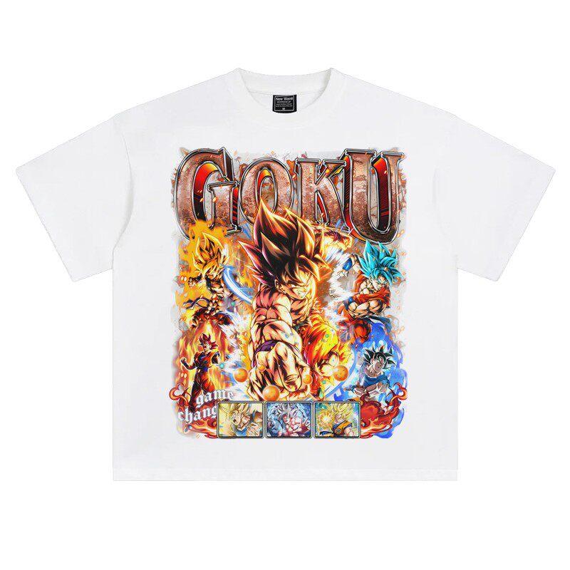 All Transformations Goku Dragon Ball TShirt Printed Oversized Soft Comfy Retro Anime Trendy Urban Streetwear Fashion Tops