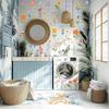 8 Sheets Flowers Wall Decals Watercolor Spring Floral Wall Sticker Colorful Peel And Stick Mural Wall Art for Home Bathroom Kitchen Decor